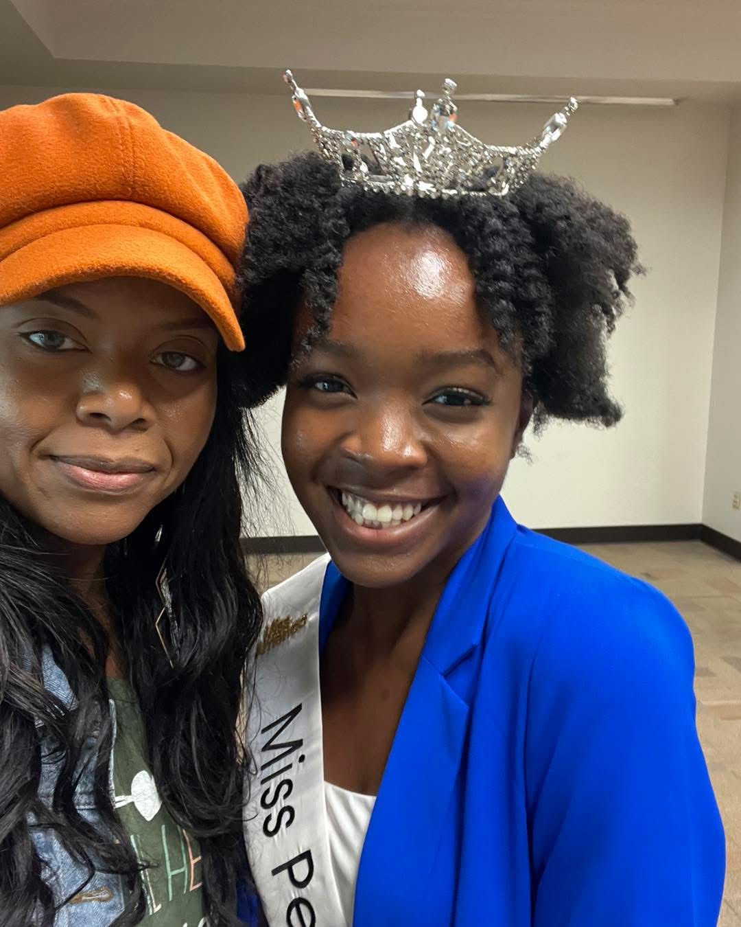 Dr. Mumford with a pageant titleholder supporting youth wellness