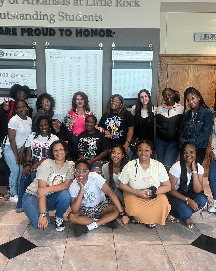 Young people participating in a Village Public Health event at UALR